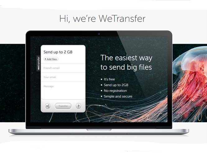WeTransfer: Δωρεάν αποστολή αρχείων  μέχρι 2GB