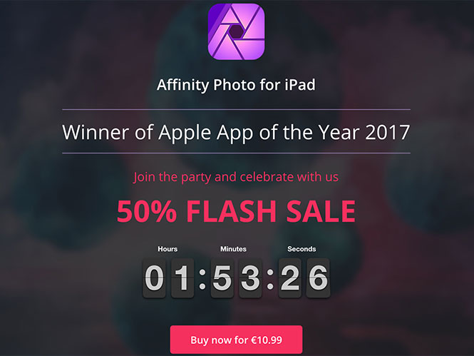 To Affinity Photo για το iPad σε προσφορά με -50% στη τιμή του