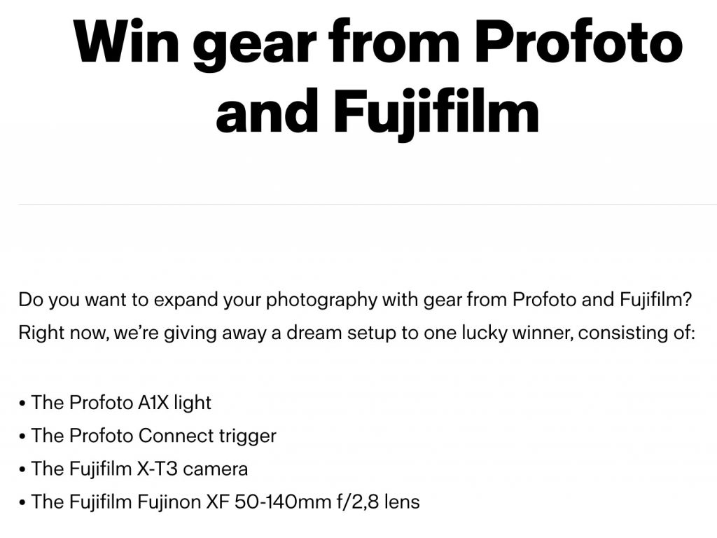 Profoto – Fujifilm : Κάνουν διαγωνισμό, χαρίζουν κάμερα, φακό και flash
