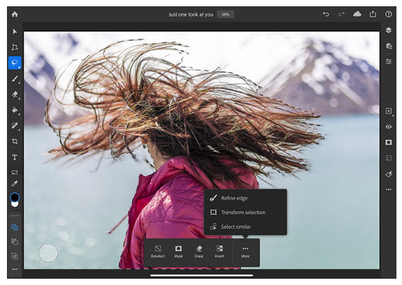 Adobe Photoshop για iPad: Αναβάθμιση φέρνει τη  Refine Edge Brush και τη λειτουργία Rotate Canvas