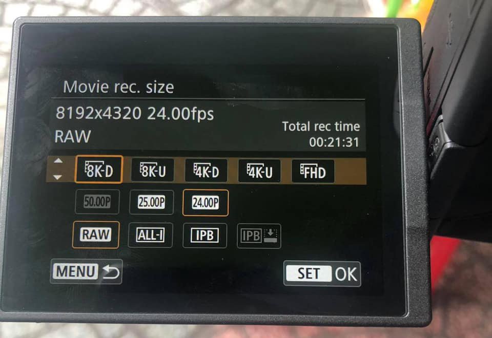 Canon EOS R5: Φωτογραφία από το menu της ανάλυσης στο βίντεο!