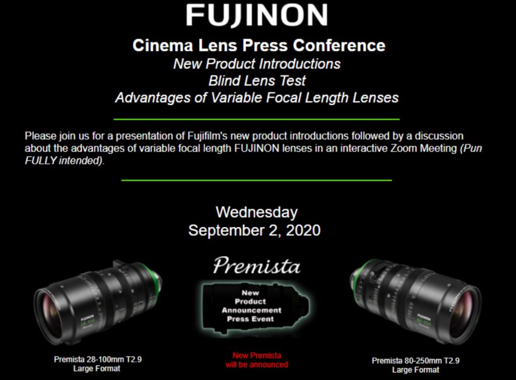 Fujifilm: Στις 2 Σεπτεμβρίου θα παρουσιάσει online ένα νέο κινηματογραφικό φακό Premista!