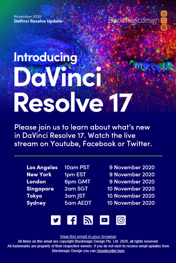 DaVinci Resolve 17: Παρουσιάζεται σε LiveStream στις 9 Νοεμβρίου!
