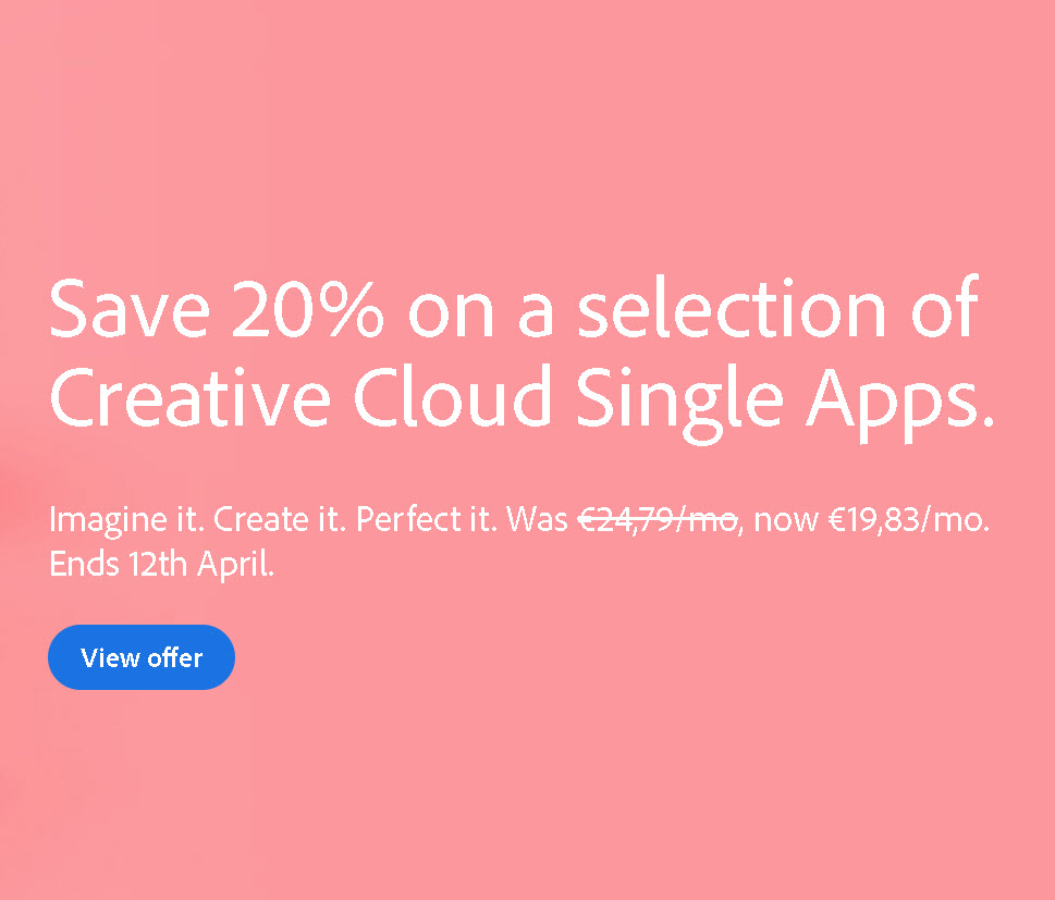 Adobe: Προσφέρει ξεχωριστές εφαρμογές με έκπτωση -20% για όλους και όλο το πακέτο για σπουδαστές με -65%