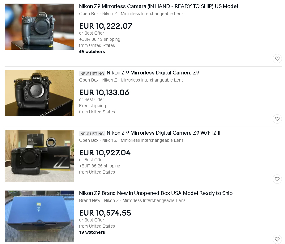 H Nikon Z 9 πωλείται στο ebay σε τιμή που φτάνει τα 11.000 ευρώ (δηλαδή διπλάσια τιμή από την αρχική)!