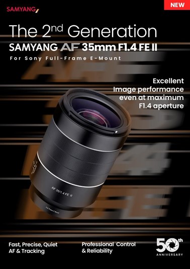 H Samyang αποκαλύπτει τον νέο Samyang AF 35mm F1. 4 FE II για Sony Full-Frame mirrorless!