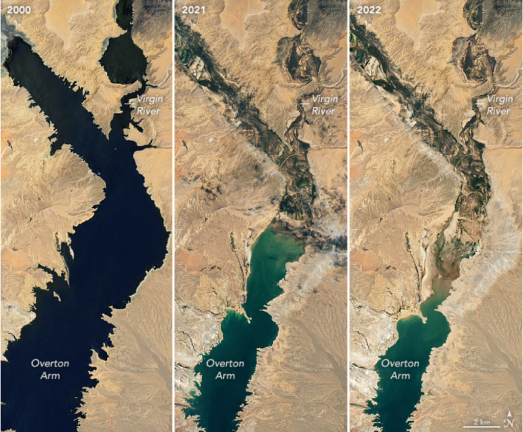 Δορυφόρος της NASA αποκαλύπτει τη δραματική μείωση της στάθμης νερού της λίμνης Mead