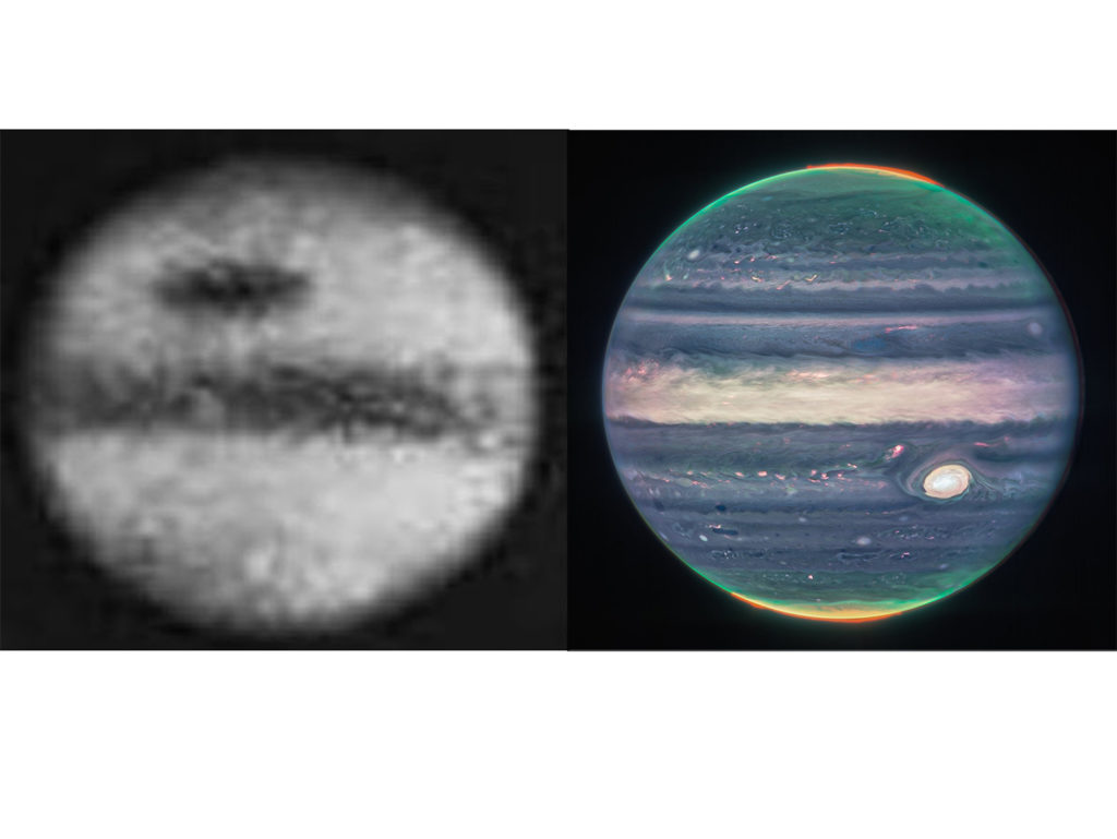 H σύγκριση της πρώτης με την πιο πρόσφατη φωτογραφία του Δία φανερώνει τη μεγάλη εξέλιξη της αστροφωτογραφίας!