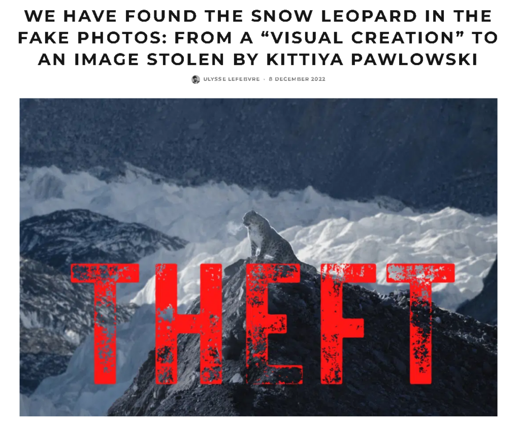 Λεοπάρδαλη του χιονιού: Τελικά δεν ήταν απλή εξαπάτηση μέσω επεξεργασίας αλλά κλοπή φωτογραφίας!