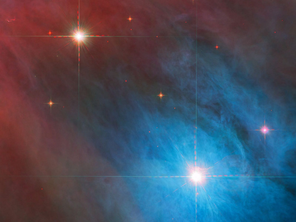Hubble: Μαγική εικόνα δύο νεαρών αστεριών από το νεφέλωμα του Ωρίωνα