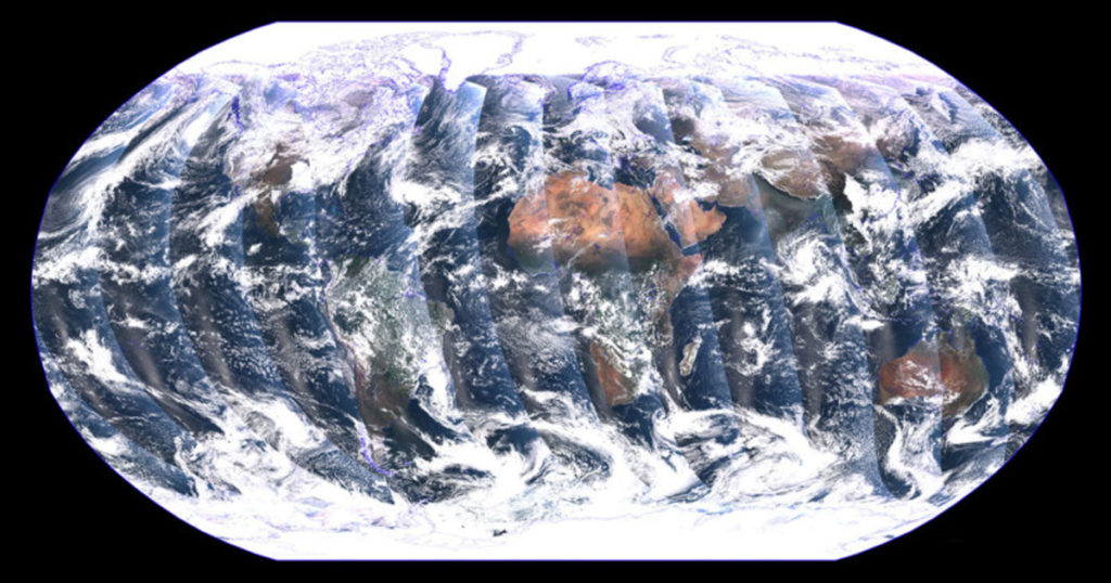 Εκπληκτική εικόνα-μωσαϊκό της Γης από δορυφόρο σε πολική τροχιά