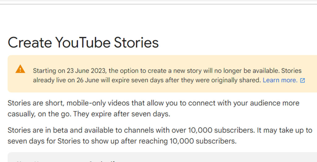 YouTube: Τέλος εποχής για τα YouTube Stories