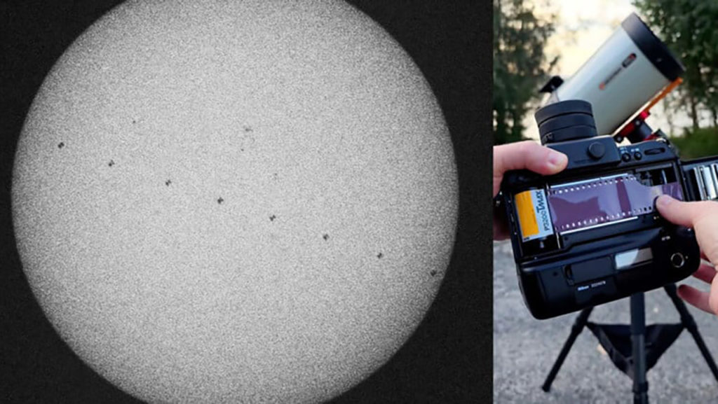 Φωτογράφος τράβηξε τον ISS μπροστά από τον Ήλιο σε 35mm φιλμ!