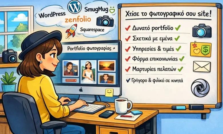 Οδηγός για επαγγελματικό site φωτογράφου: περιεχόμενο, πλατφόρμες και κρίσιμα σημεία