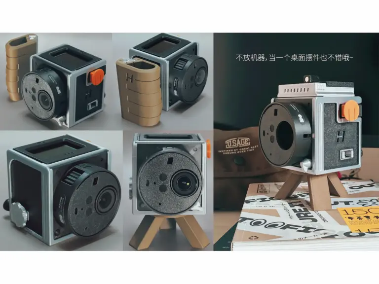 DJI Osmo Nano μέσα σε 3D-printed σώμα εμπνευσμένο από Hasselblad με waist-level σκόπευτρο
