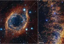 Λεπτομέρεια του Helix Nebula από το James Webb με χιλιάδες κομητοειδείς κόμβους αερίου και σκόνης