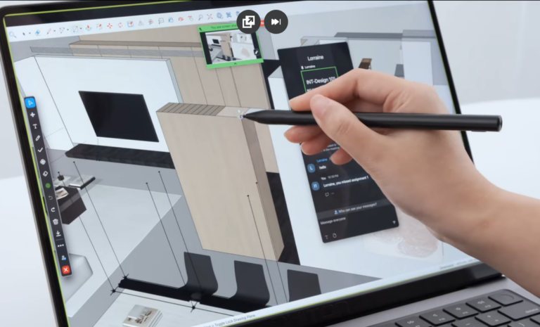 Snap-on οθόνη αφής Magic Screen κουμπωμένη σε MacBook για χειρισμό με δάχτυλο και γραφίδα