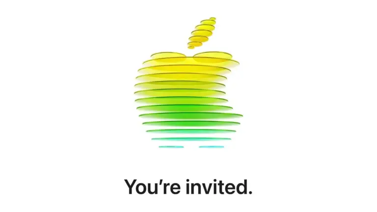 Τρισδιάστατο λογότυπο Apple από την πρόσκληση για το Special Apple Experience