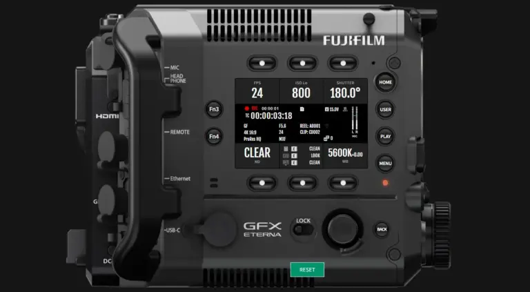 Προσομοιωτής Fujifilm GFX ETERNA 55 με οθόνη ρυθμίσεων FPS