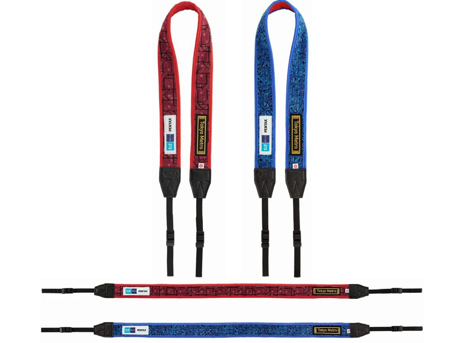Limited edition camera strap της Pentax από ύφασμα καθισμάτων συρμών Tokyo Metro