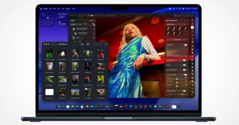 MacBook Air με M5 ανοιχτό σε λεπτό προφίλ