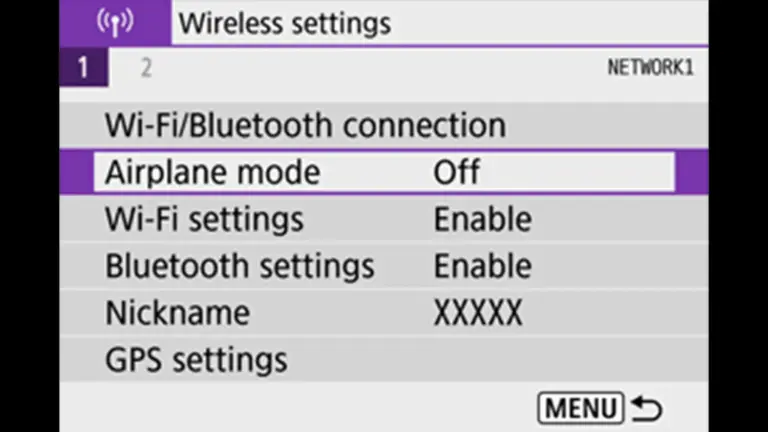 Κάμερα με ενεργοποιημένη τη λειτουργία Airplane Mode για εξοικονόμηση μπαταρίας