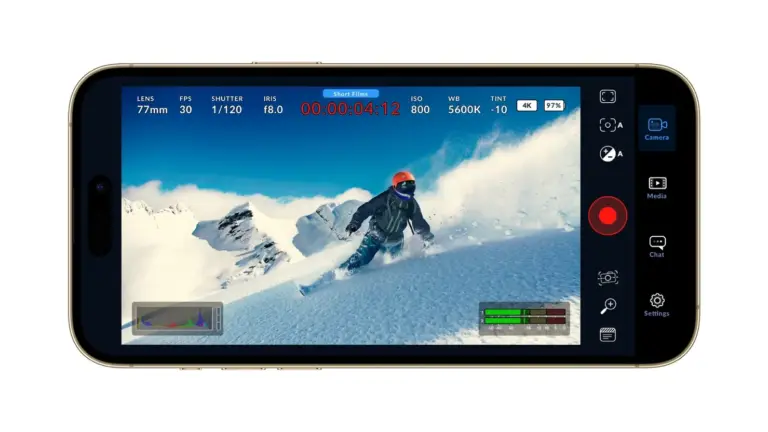 iPhone με Blackmagic Camera σε επαγγελματικό setup βίντεο