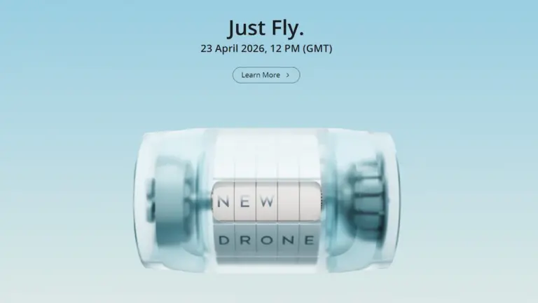 Το teaser της DJI για το νέο drone με την ένδειξη Just Fly και ημερομηνία ανακοίνωσης 23 Απριλίου 2026