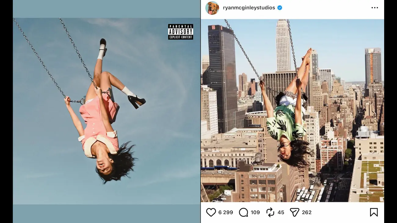 Η Olivia Rodrigo ανάποδα σε κούνια στο εξώφυλλο του νέου της άλμπουμ