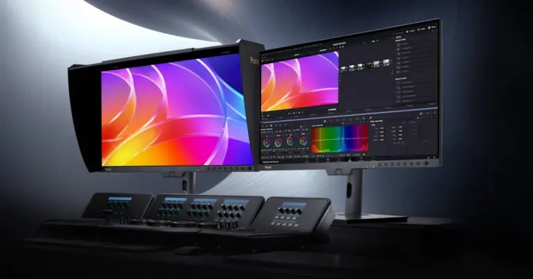Οι νέες οθόνες Asus ProArt PA27USD και PA32USD πάνω από κονσόλα μοντάζ