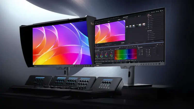 Οι νέες οθόνες Asus ProArt PA27USD και PA32USD πάνω από κονσόλα μοντάζ