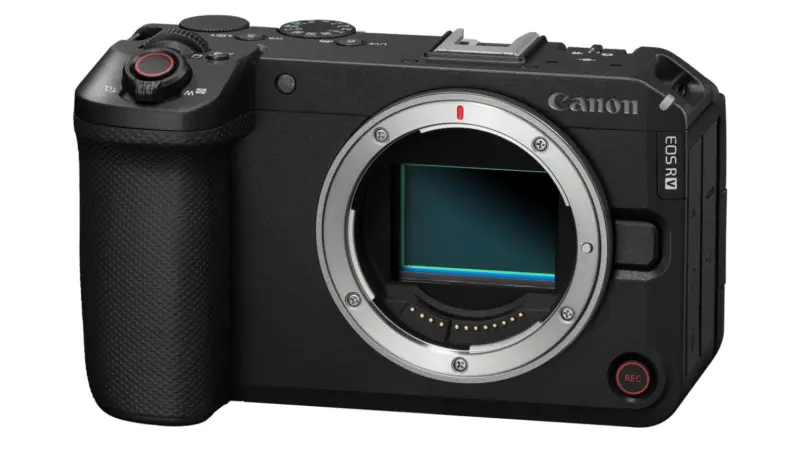Η Canon EOS R6 V χωρίς φακό με ορατό τον αισθητήρα πλήρους καρέ