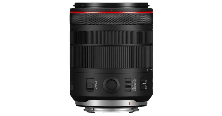 Ο Canon RF 20-50mm f/4L IS USM PZ σε λευκό φόντο