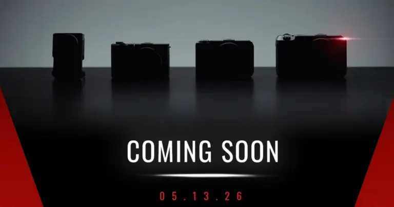 Teaser της Canon με τέσσερις σιλουέτες καμερών πριν από την ανακοίνωση της 13ης Μαΐου 2026