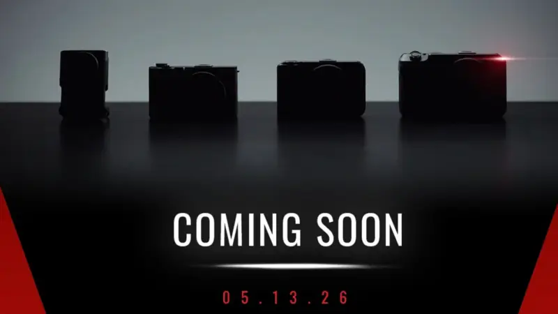 Teaser της Canon με τέσσερις σιλουέτες καμερών πριν από την ανακοίνωση της 13ης Μαΐου 2026