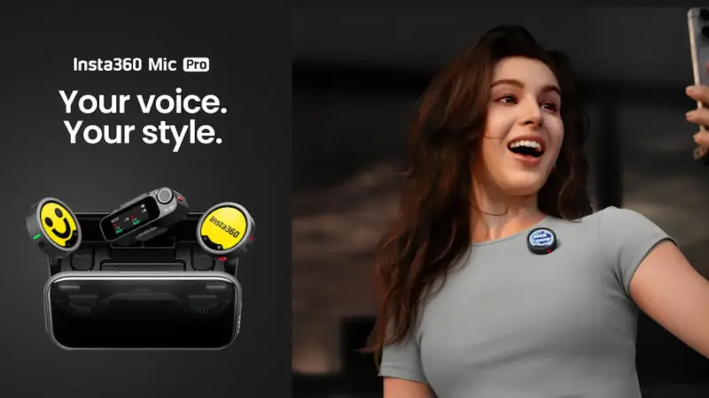 Το ασύρματο μικρόφωνο Insta360 Mic Pro με πομπό και δέκτη