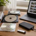 Παλιά CD, DVD και Blu-ray με αποθηκευμένες φωτογραφίες