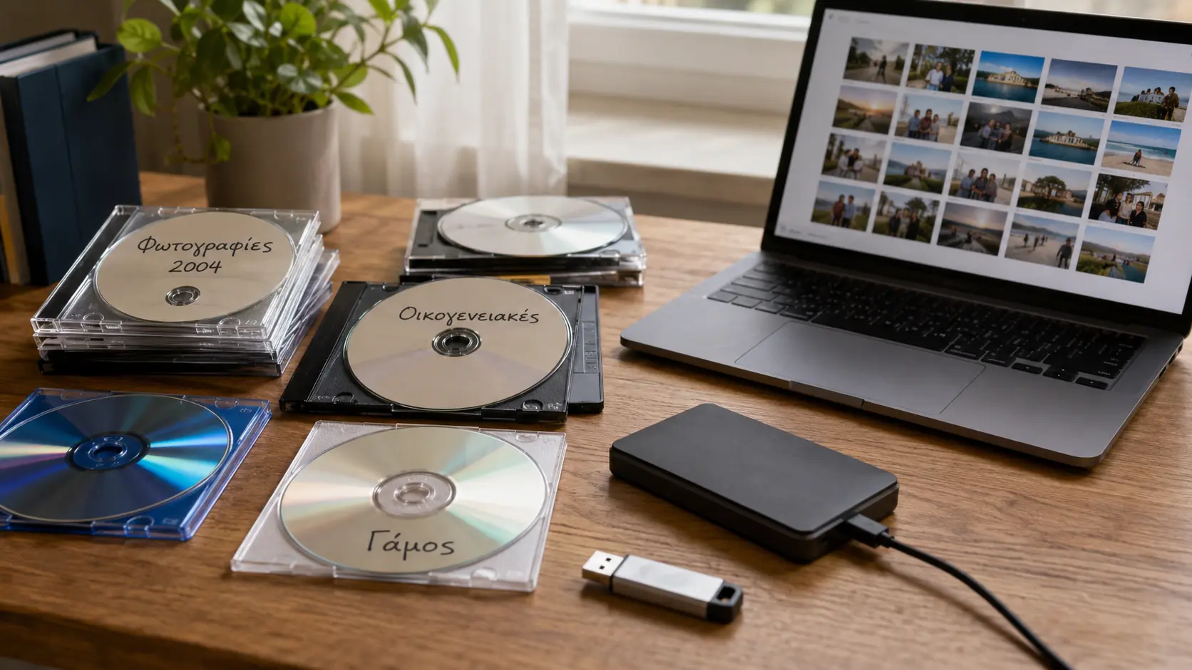 Παλιά CD, DVD και Blu-ray με αποθηκευμένες φωτογραφίες