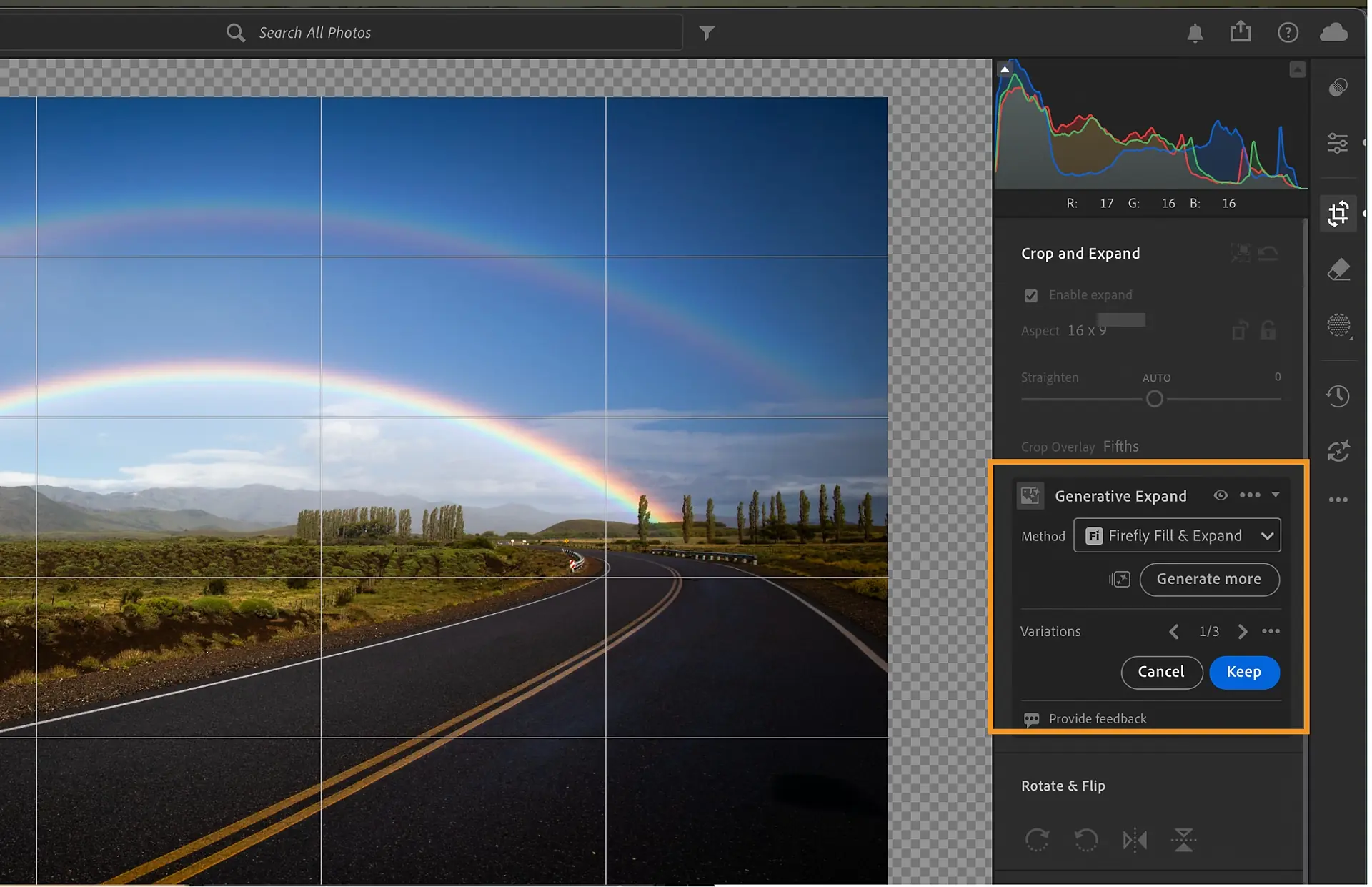 Adobe Lightroom 9.5 με τη νέα λειτουργία Generative Expand