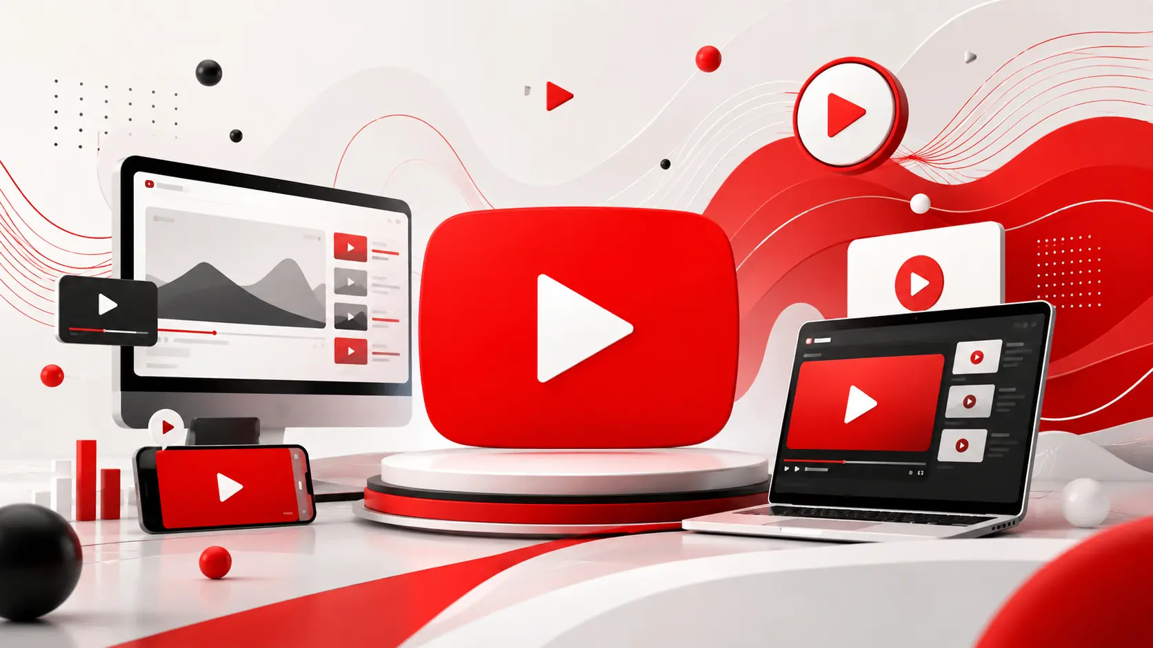Λογότυπο του YouTube και ένδειξη προβολών για τη νέα μέτρηση από το πρώτο καρέ