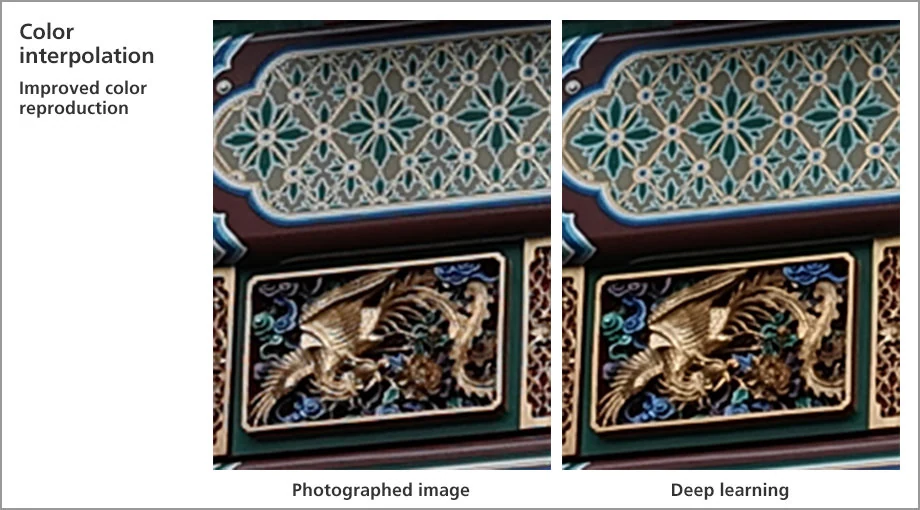 Canon demosaicing and colour reconstruction example