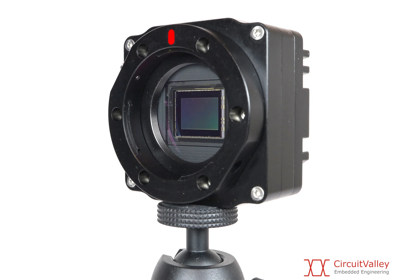 Assembled CHC5 camera module with interchangeable sensor and lens mount