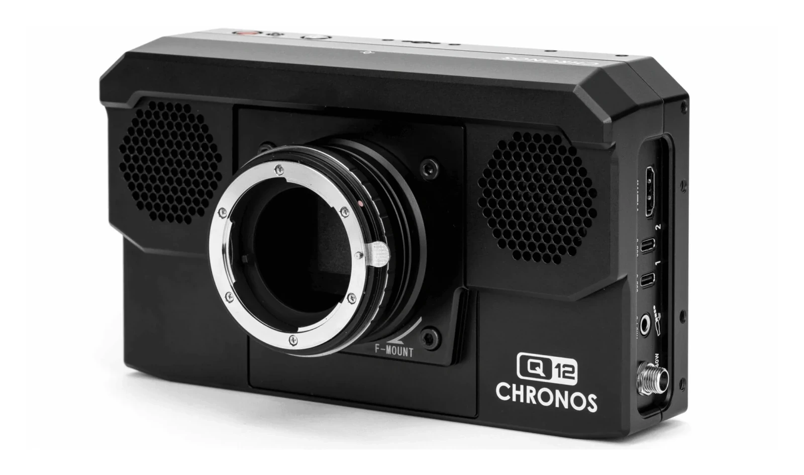 Η Chronos Q12 χωρίς φακό με τοποθετημένη μοντούρα Nikon F