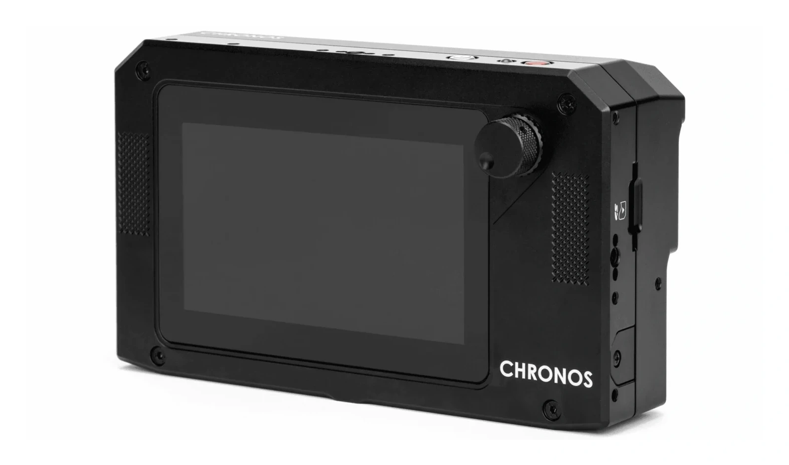 Η πίσω πλευρά της Chronos Q12 με την οθόνη αφής και το jog wheel