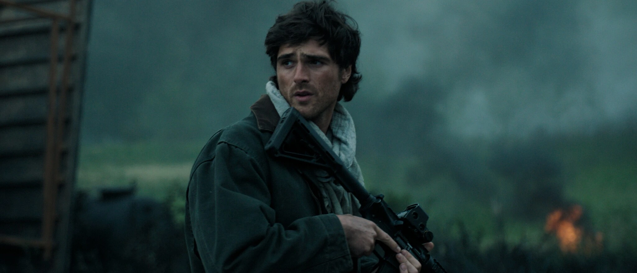 Jacob Elordi as Hig in the post-apocalyptic landscape of The Dog Stars
