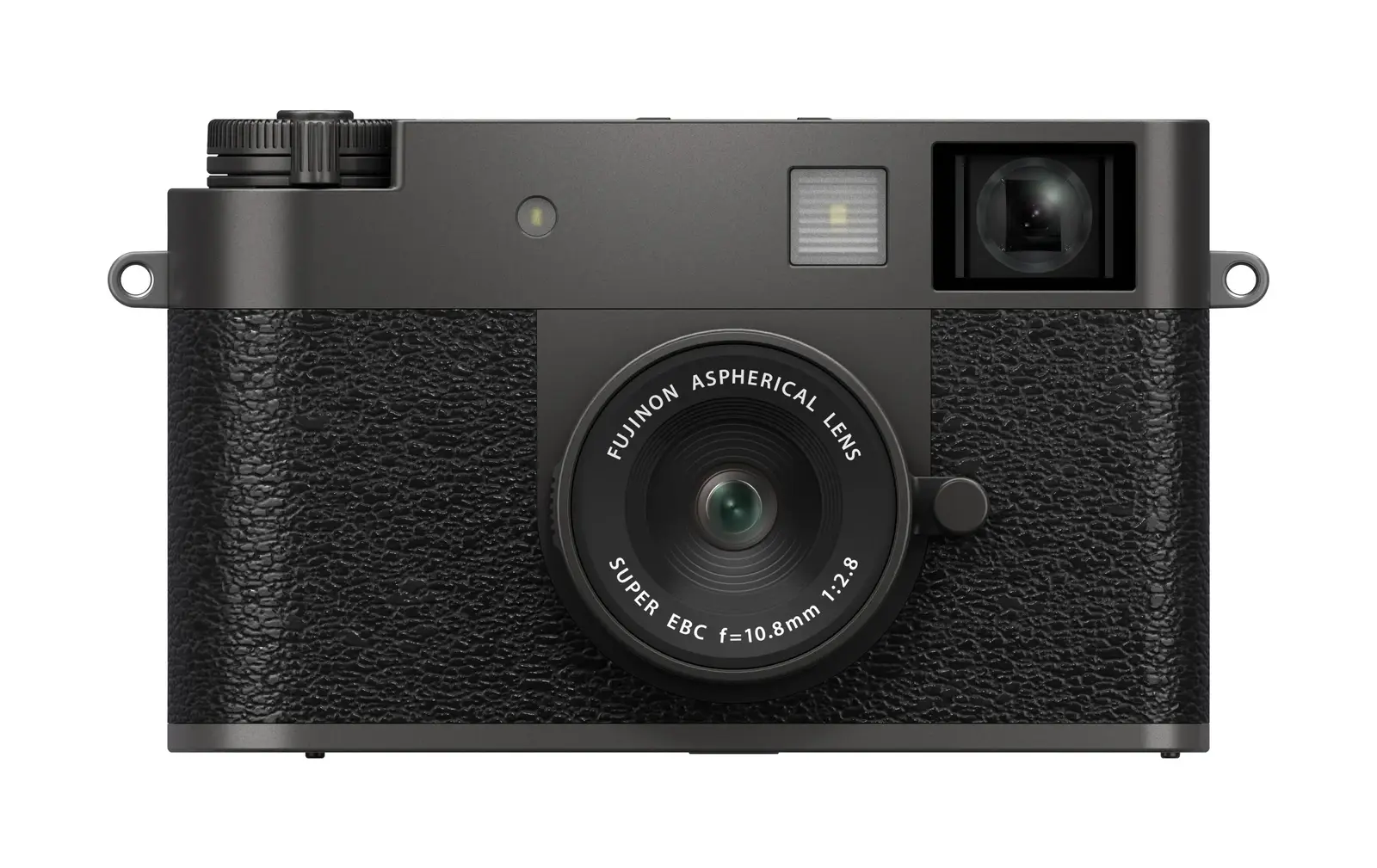 Η ανθρακί Fujifilm X half σε επίσημη μετωπική λήψη προϊόντος