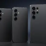 Πρωτότυπη απεικόνιση τριών ανώνυμων premium smartphones με διαφορετικά συστήματα κάμερας