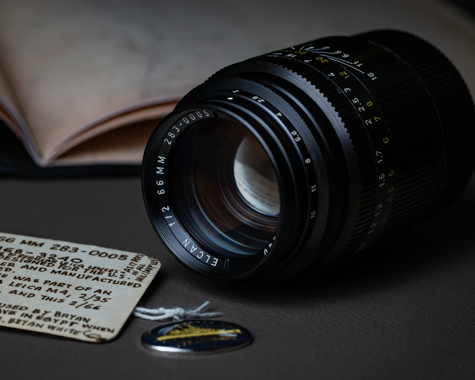 Historic Elcan 66mm f/2 with military documents