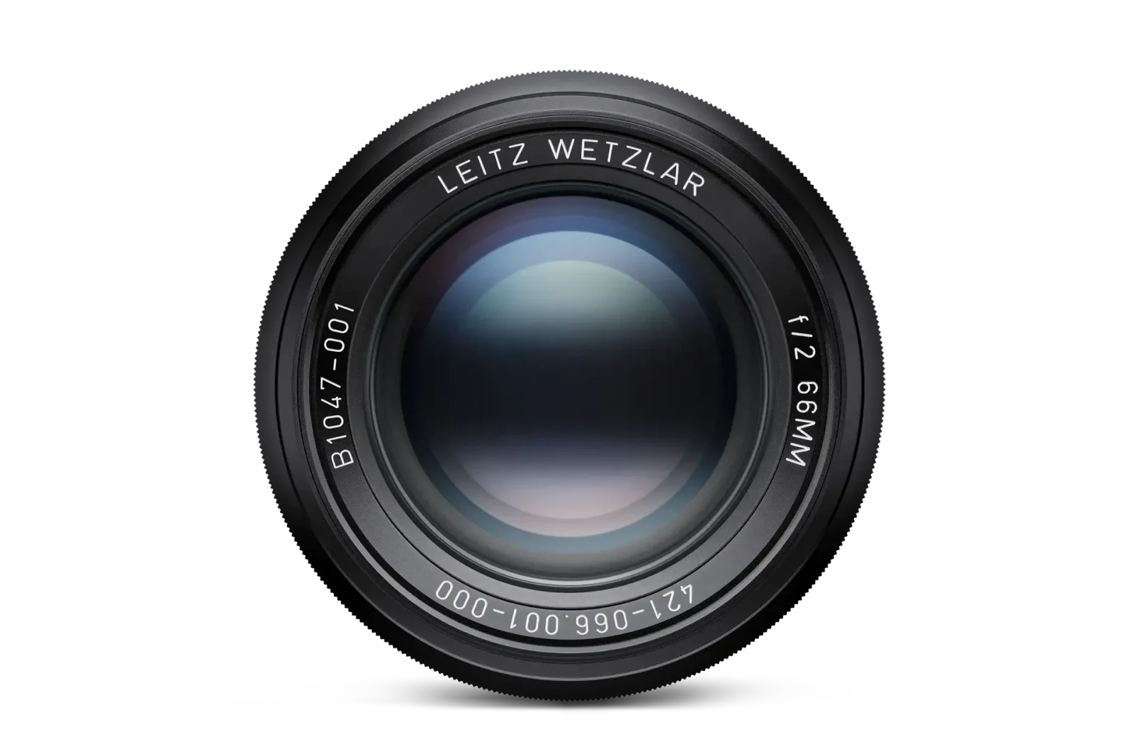 Front view of Leica Summicron-M 66 f/2 number 001