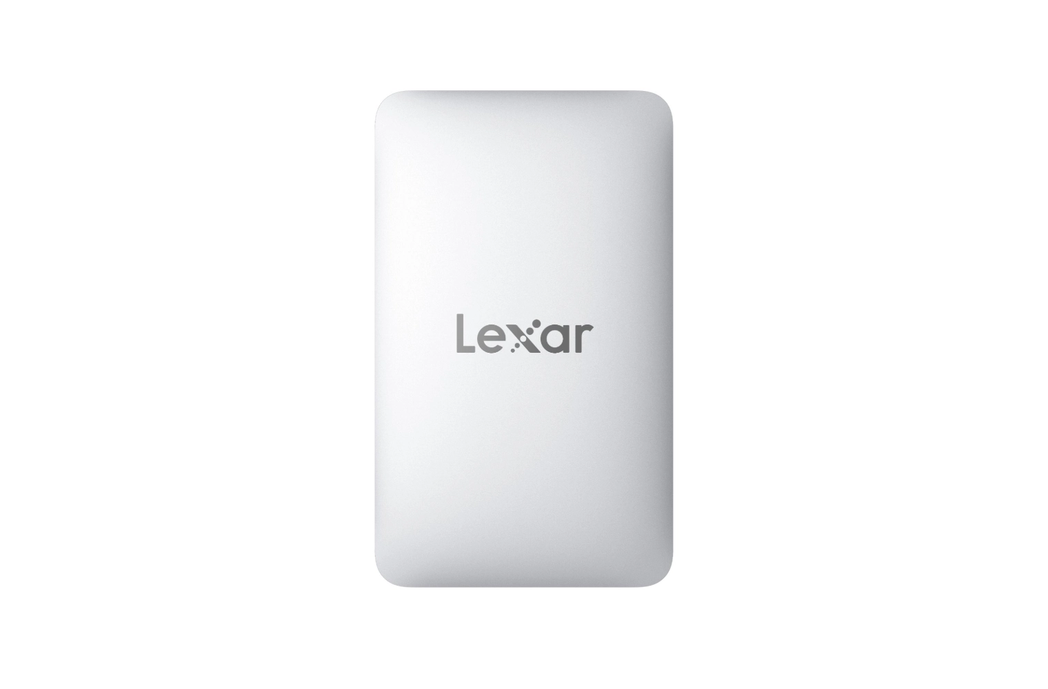 Front view of the silver Lexar Muse Ultra-Slim Portable SSD